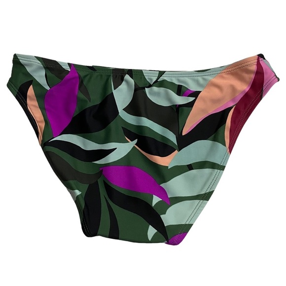 Hula Honey Olive Green Jungle Tropical Print Hipster Bikini Bottom Juniors Small - Picture 4 of 15